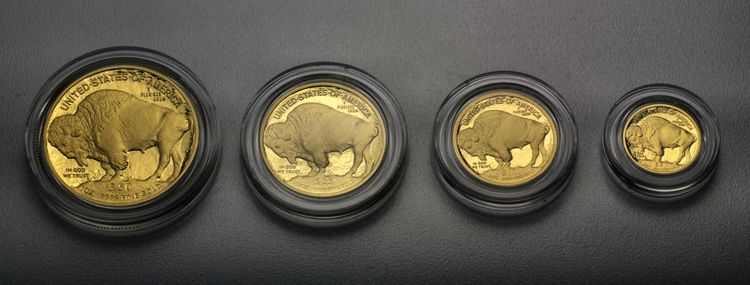 American Buffalo Zahlseite (Büffel) 1oz, 1/2oz, 1/4oz und 1/10oz Proof